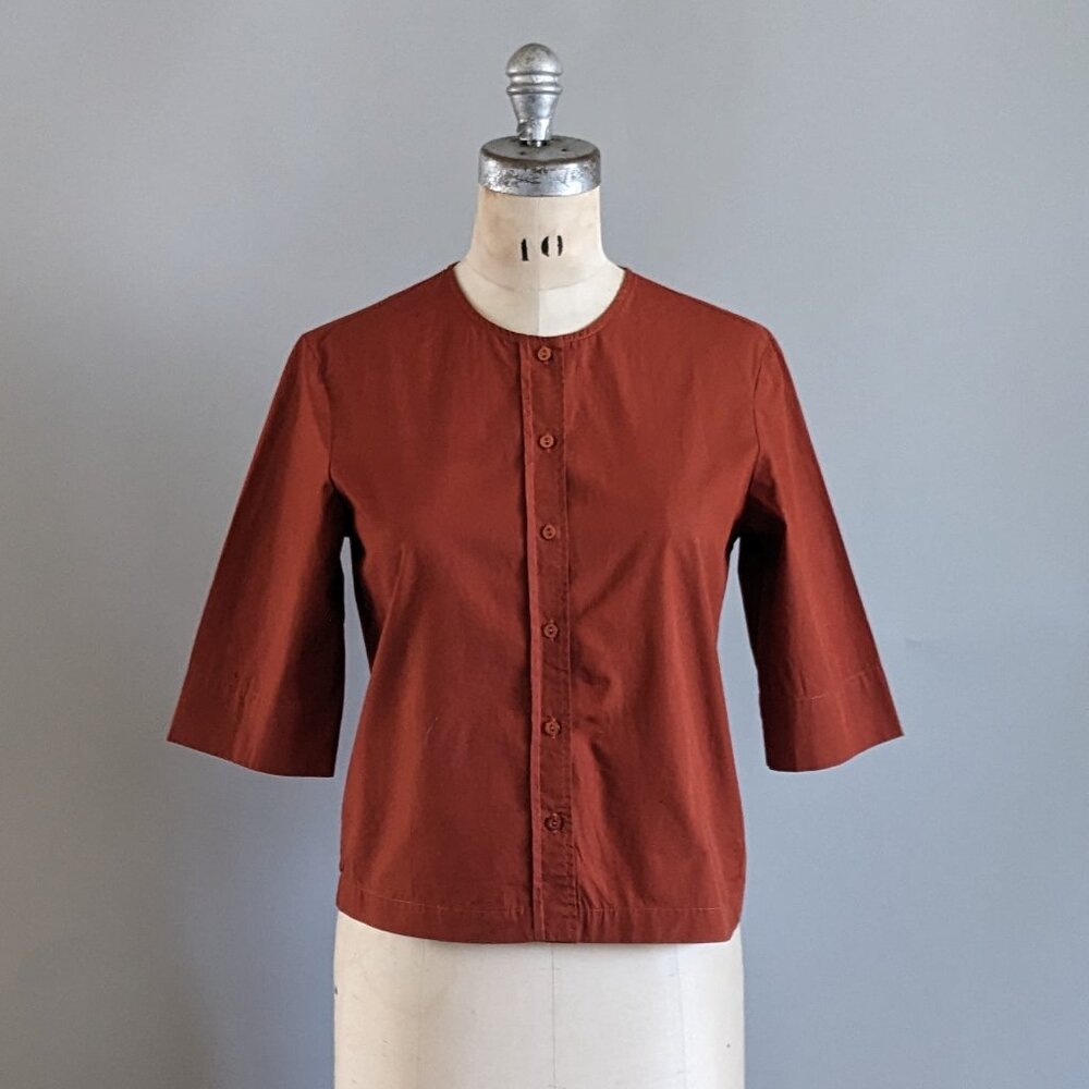 American Apparel Original Button Front Cotton Blouse XS